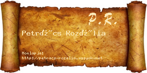 Petrács Rozália névjegykártya