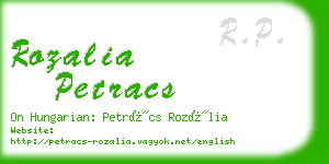 rozalia petracs business card